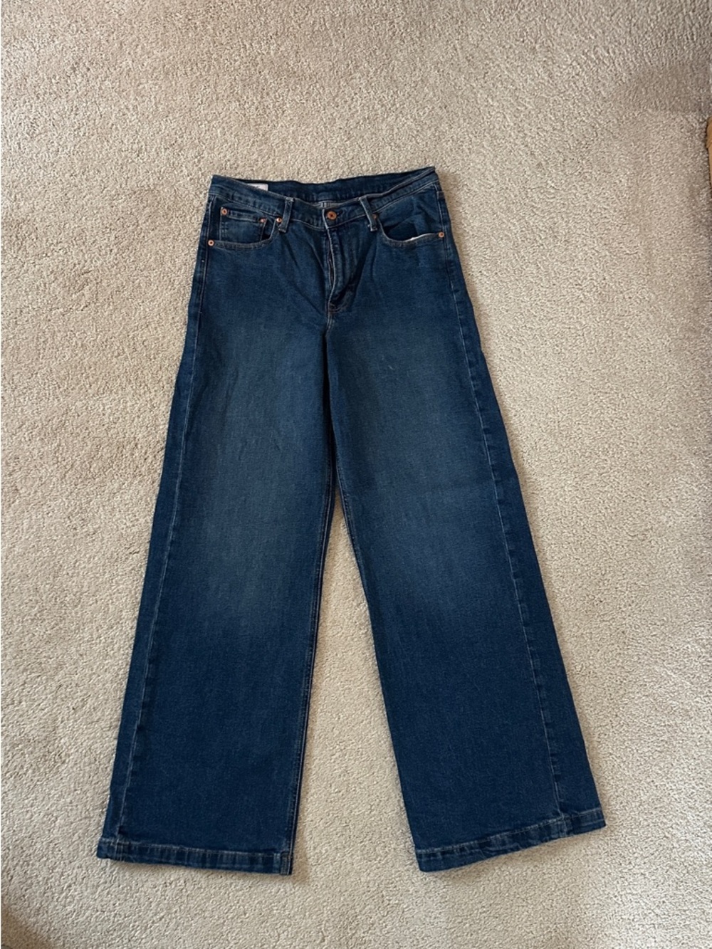 GAP High Rise Stride Jeans in Dark Blue